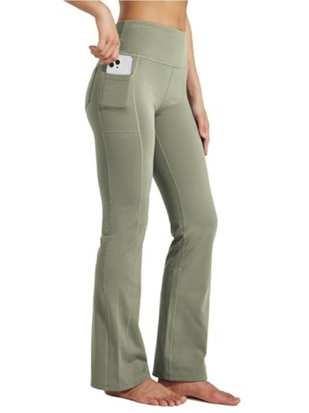 Fleece Lined Bootcut Yoga Pants High Waisted Flare Leggings Water Resistant